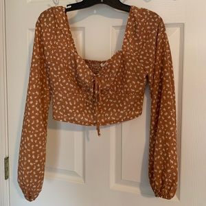 LA Hearts long sleeve crop top